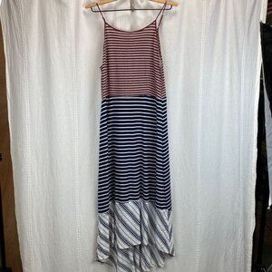THML 3 sectioned striped maxi dress large